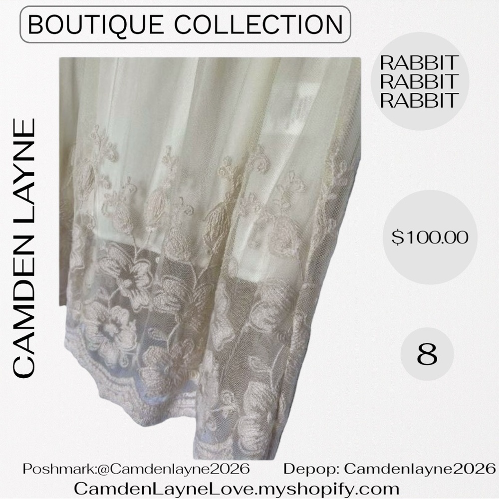 Rabbit Rabbit Rabbit Cream Lace MIDI Dress - Picture 14 of 14
